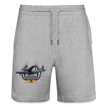 An-12 - Stanley/Stella Unisex Bio Joggingshorts Trainer  - Grau meliert - Vorne - Nik (191cm) & Marisol (170cm)