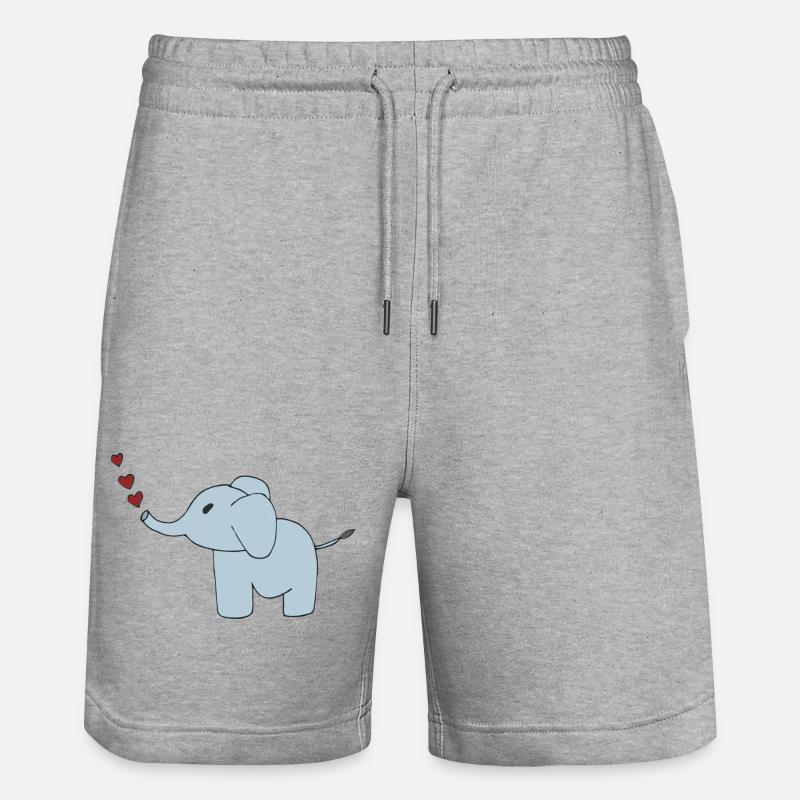 Cœurs d’éléphants - Short de jogging bio TRAINER Stanley/Stella unisexe - gris chiné