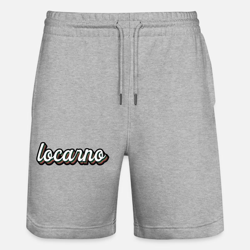Locarno Rainbow Script - Stanley/Stella Trainer Unisex Organic Jogging Shorts - heather grey
