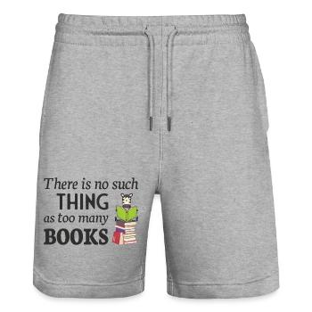 Lire Zebra, il n’y a pas trop de livres - Short de jogging bio TRAINER Stanley/Stella unisexe - gris chiné - Devant - Nik (191cm) & Marisol (170cm)
