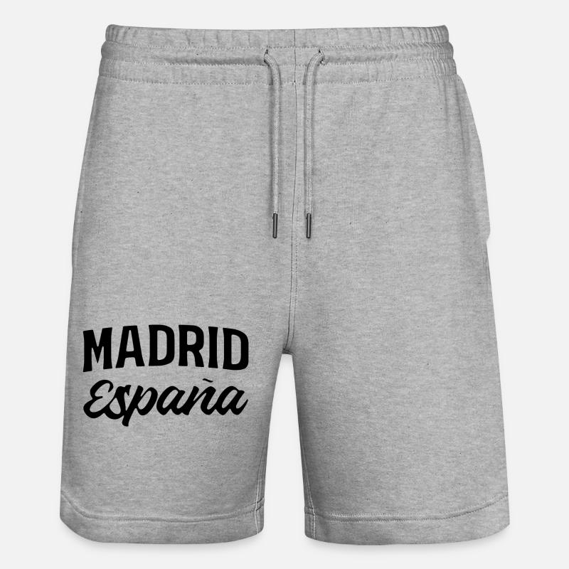 Lettrage madrilène avec accent espagnol - Short de jogging bio TRAINER Stanley/Stella unisexe - gris chiné