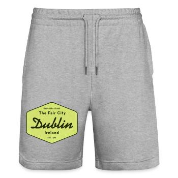 Dublin The Fair City Schild - Stanley/Stella Unisex Bio Joggingshorts Trainer  - Grau meliert - Vorne - Nik (191cm) & Marisol (170cm)