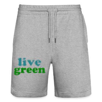Live Green - Stanley/Stella Trainer Unisex Organic Jogging Shorts - heather grey - Front - Nik (191cm) & Marisol (170cm)