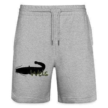 Wels - Stanley/Stella Unisex Bio Joggingshorts Trainer  - Grau meliert - Vorne - Nik (191cm) & Marisol (170cm)