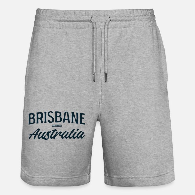 Brisbane Australie Script - Short de jogging bio TRAINER Stanley/Stella unisexe - gris chiné