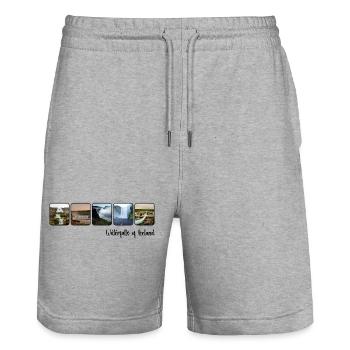 Waterfalls of Iceland - Stanley/Stella Unisex Bio Joggingshorts Trainer  - Grau meliert - Vorne - Nik (191cm) & Marisol (170cm)