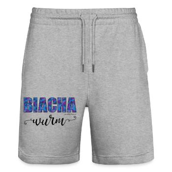 Biachawurm - Bücherwurm, Österreichischer Dialekt - Stanley/Stella Unisex Bio Joggingshorts Trainer  - Grau meliert - Vorne - Nik (191cm) & Marisol (170cm)