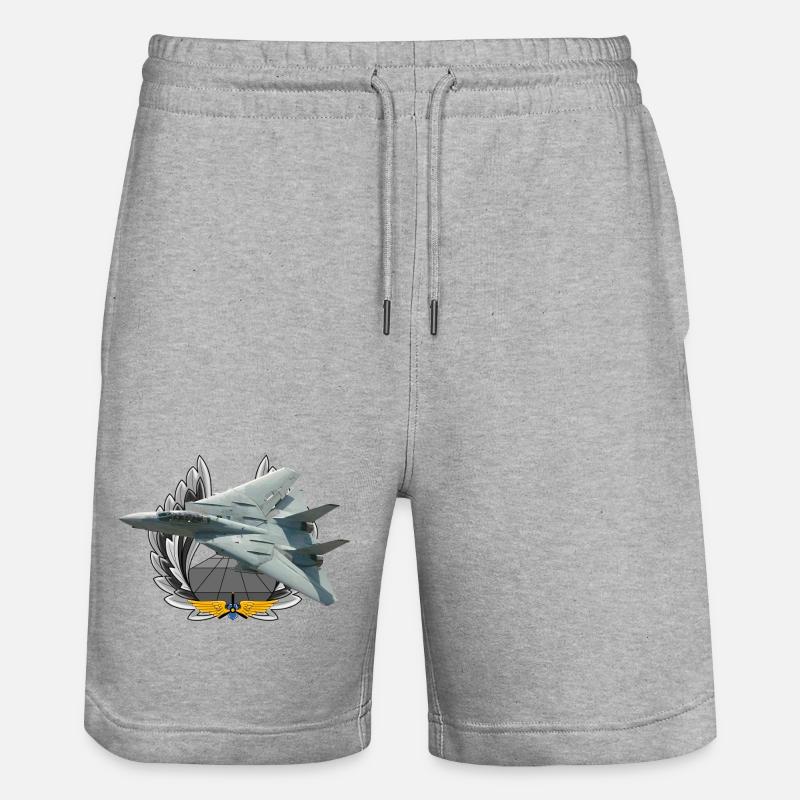 F-14 Tomcat - Stanley/Stella Unisex Bio Joggingshorts Trainer  - Grau meliert