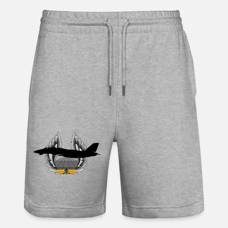 F-14 Tomcat - Stanley/Stella Unisex Bio Joggingshorts Trainer  - Grau meliert