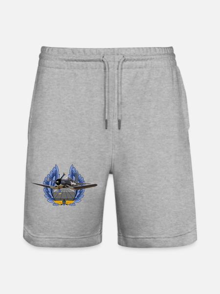 F4U Corsair - Stanley/Stella Unisex Bio Joggingshorts Trainer - Grau meliert