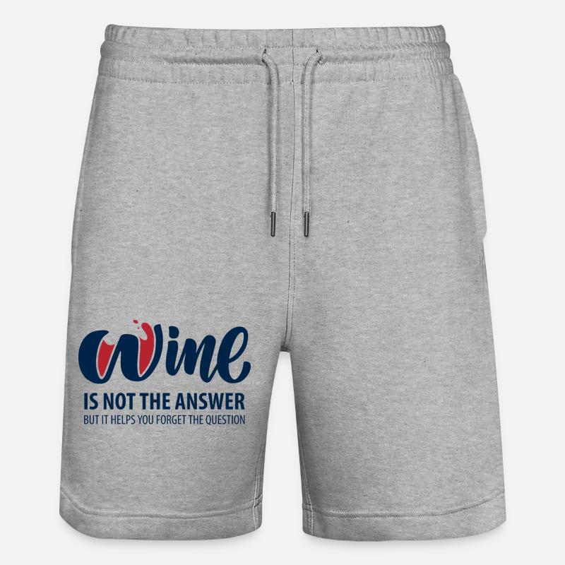 Le vin n’est pas la réponse - Short de jogging bio TRAINER Stanley/Stella unisexe - gris chiné