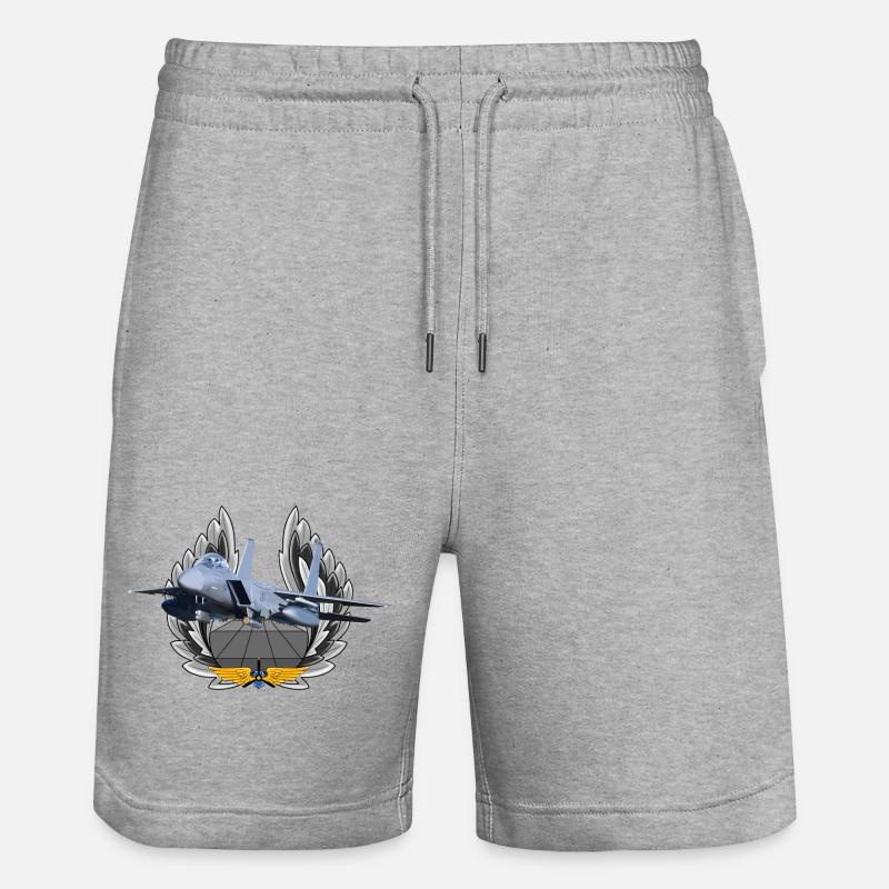 F-15 Eagle - Stanley/Stella Unisex Bio Joggingshorts Trainer  - Grau meliert