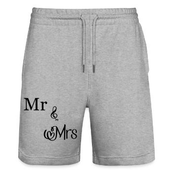 Mr and Mrs - Stanley/Stella Unisex Bio Joggingshorts Trainer  - Grau meliert - Vorne - Nik (191cm) & Marisol (170cm)