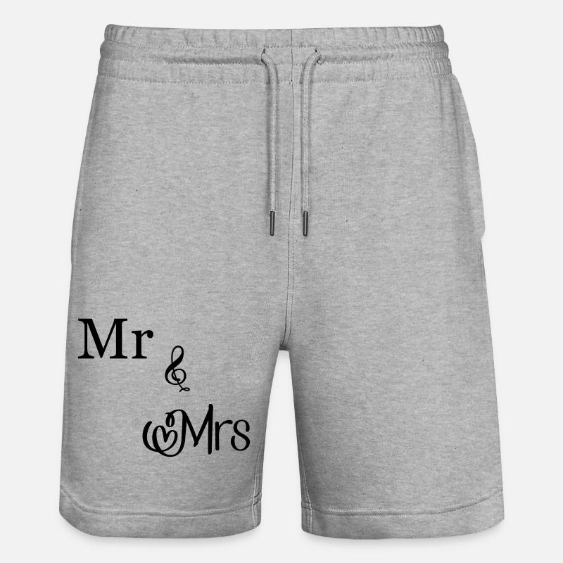Mr and Mrs - Stanley/Stella Unisex Bio Joggingshorts Trainer  - Grau meliert