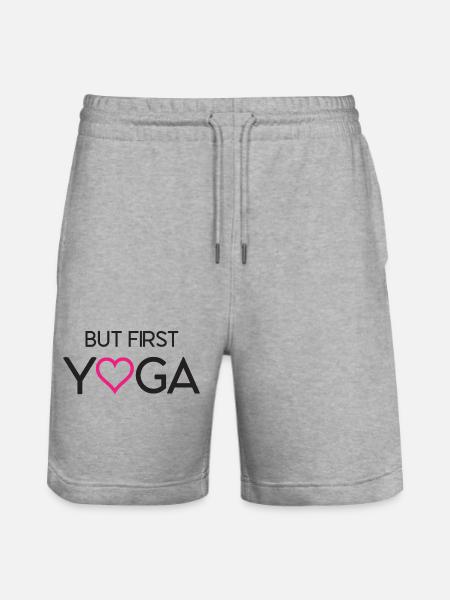 Ok, But First Yoga - Stanley/Stella Trainer Unisex Organic Jogging Shorts - heather grey