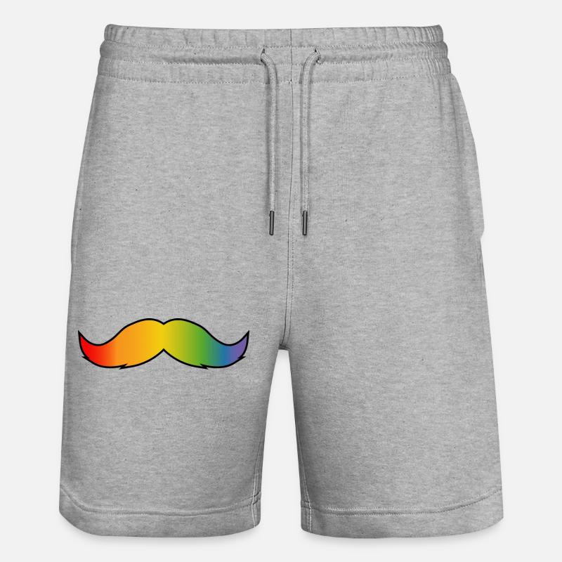 Barbe arc-en-ciel Queer Noir - Short de jogging bio TRAINER Stanley/Stella unisexe - gris chiné