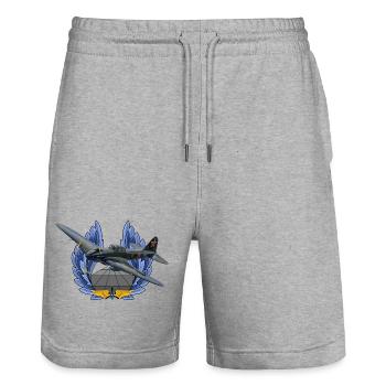 IL-2 - Stanley/Stella Unisex Bio Joggingshorts Trainer  - Grau meliert - Vorne - Nik (191cm) & Marisol (170cm)