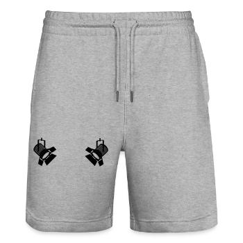 Beleuchtung von Spotleuchten - Stanley/Stella Unisex Bio Joggingshorts Trainer  - Grau meliert - Vorne - Nik (191cm) & Marisol (170cm)