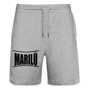 nom t-shirt Marilù t-shirt idée cadeau - Short de jogging bio TRAINER Stanley/Stella unisexe - gris chiné - Devant - Nik (191cm) & Marisol (170cm)