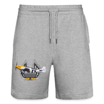 P-51 - Stanley/Stella Unisex Bio Joggingshorts Trainer  - Grau meliert - Vorne - Nik (191cm) & Marisol (170cm)