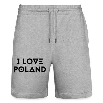 I LOVE POLAND - Stanley/Stella Unisex Bio Joggingshorts Trainer  - Grau meliert - Vorne - Nik (191cm) & Marisol (170cm)