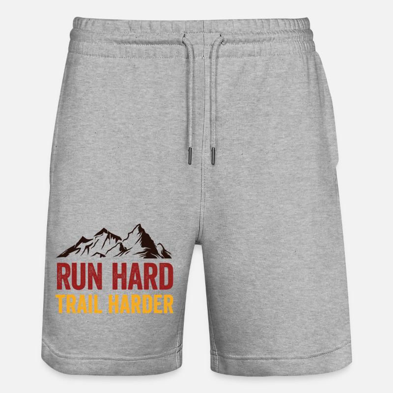 Laufen Sie hart. Härterer Trail. - Stanley/Stella Unisex Bio Joggingshorts Trainer  - Grau meliert