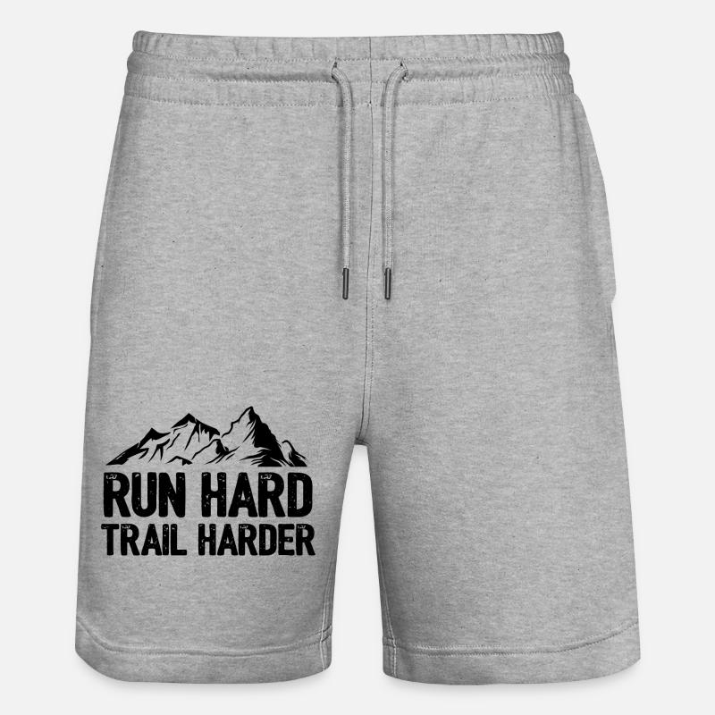Laufen Sie hart. Härterer Trail. - Stanley/Stella Unisex Bio Joggingshorts Trainer  - Grau meliert