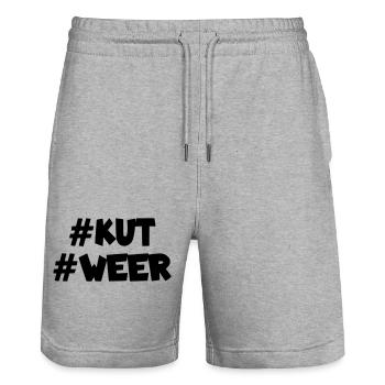 again * - Stanley/Stella Trainer Unisex Organic Jogging Shorts - heather grey - Front - Nik (191cm) & Marisol (170cm)