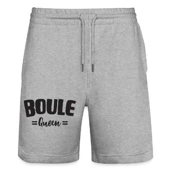 Boules Boules Queen pour Bouler Boccia Jeu Botcha - Short de jogging bio TRAINER Stanley/Stella unisexe - gris chiné - Devant - Nik (191cm) & Marisol (170cm)