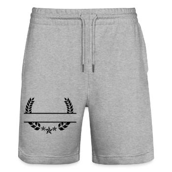 Laurel wreath under three stars - Stanley/Stella Trainer Unisex Organic Jogging Shorts - heather grey - Front - Nik (191cm) & Marisol (170cm)