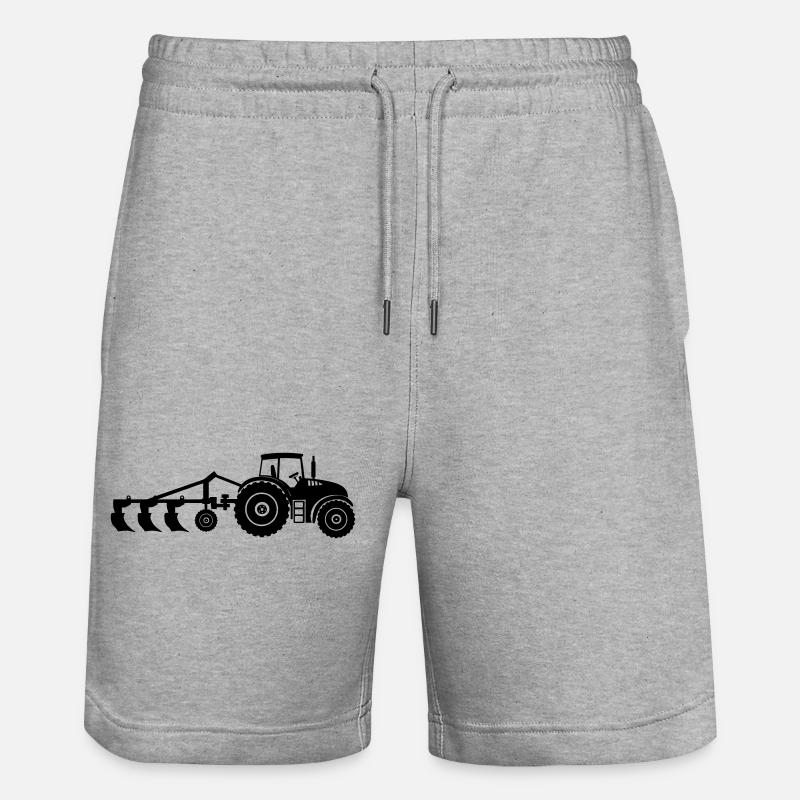 Charrue de tracteur agricole - Short de jogging bio TRAINER Stanley/Stella unisexe - gris chiné