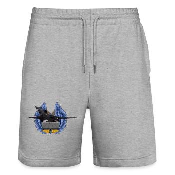 Tu-22M3 - Stanley/Stella Unisex Bio Joggingshorts Trainer  - Grau meliert - Vorne - Nik (191cm) & Marisol (170cm)