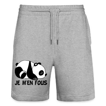 Je m'en fous - Short de jogging bio TRAINER Stanley/Stella unisexe - gris chiné - Devant - Nik (191cm) & Marisol (170cm)