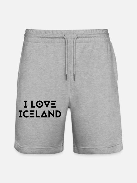I LOVE ICELAND - Stanley/Stella Trainer Unisex Organic Jogging Shorts - heather grey