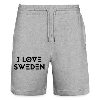 I LOVE SWEDEN - Stanley/Stella Unisex Bio Joggingshorts Trainer  - Grau meliert - Vorne - Nik (191cm) & Marisol (170cm)