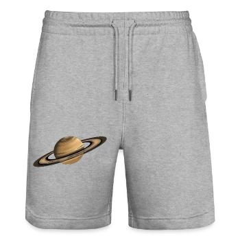 Saturn Planet Rings - Stanley/Stella Trainer Unisex Organic Jogging Shorts - heather grey - Front - Nik (191cm) & Marisol (170cm)
