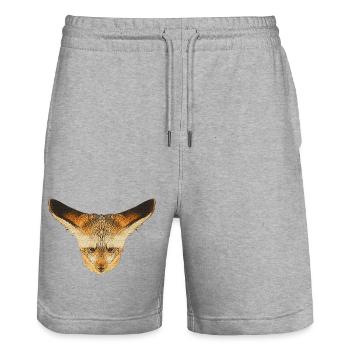 süße tierdesigns frauen, Löffelhund - Stanley/Stella Unisex Bio Joggingshorts Trainer  - Grau meliert - Vorne - Nik (191cm) & Marisol (170cm)