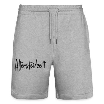 Altersteilzeit - Stanley/Stella Unisex Bio Joggingshorts Trainer  - Grau meliert - Vorne - Nik (191cm) & Marisol (170cm)