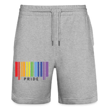 LGBTQ+ Stolz. - Stanley/Stella Unisex Bio Joggingshorts Trainer  - Grau meliert - Vorne - Nik (191cm) & Marisol (170cm)