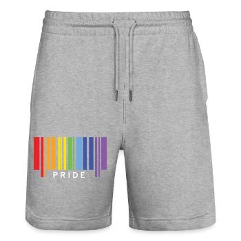 LGBTQ+ Stolz - Stanley/Stella Unisex Bio Joggingshorts Trainer  - Grau meliert - Vorne - Nik (191cm) & Marisol (170cm)
