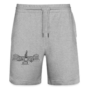 Bayern Bavaria München Munich - Stanley/Stella Trainer Unisex Organic Jogging Shorts - heather grey - Front - Nik (191cm) & Marisol (170cm)