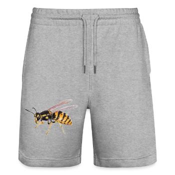 Wasp - Stanley/Stella Trainer Unisex Organic Jogging Shorts - heather grey - Front - Nik (191cm) & Marisol (170cm)