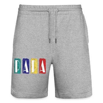 PAPA Zebra Farbpanel - Stanley/Stella Unisex Bio Joggingshorts Trainer  - Grau meliert - Vorne - Nik (191cm) & Marisol (170cm)
