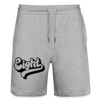 Acht 8. Geburtstag Kinder Jungen Mädchen 8 Jahre alt - Stanley/Stella Unisex Bio Joggingshorts Trainer  - Grau meliert - Vorne - Nik (191cm) & Marisol (170cm)