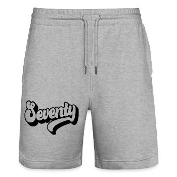 Siebzig 70. Geburtstag Männer Frauen 70 Jahre alt - Stanley/Stella Unisex Bio Joggingshorts Trainer  - Grau meliert - Vorne - Nik (191cm) & Marisol (170cm)