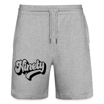 Neunzig 90. Geburtstag Männer Frauen 90 Jahre alt - Stanley/Stella Unisex Bio Joggingshorts Trainer  - Grau meliert - Vorne - Nik (191cm) & Marisol (170cm)