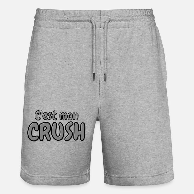 C'est mon crush, crush, béguin - Short de jogging bio TRAINER Stanley/Stella unisexe - gris chiné