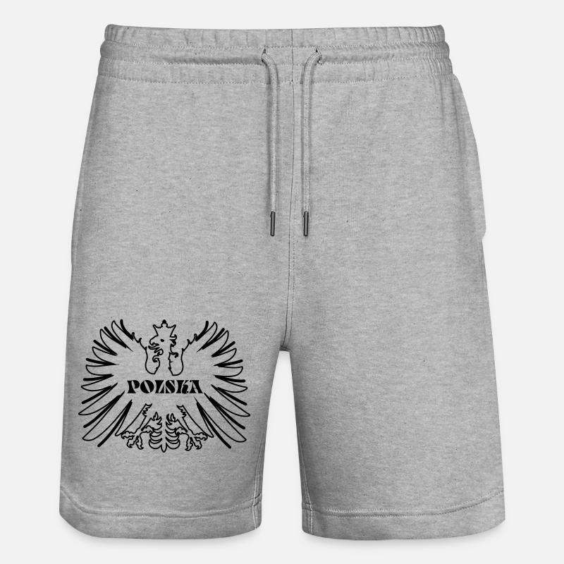 Pologne Polska - Short de jogging bio TRAINER Stanley/Stella unisexe - gris chiné