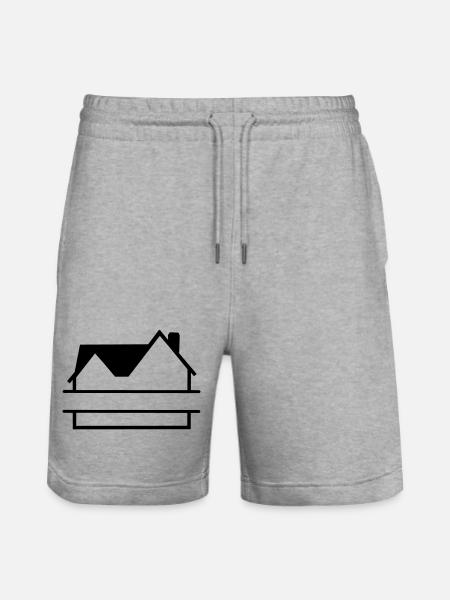 House House simple logo - Stanley/Stella Trainer Unisex Organic Jogging Shorts - heather grey