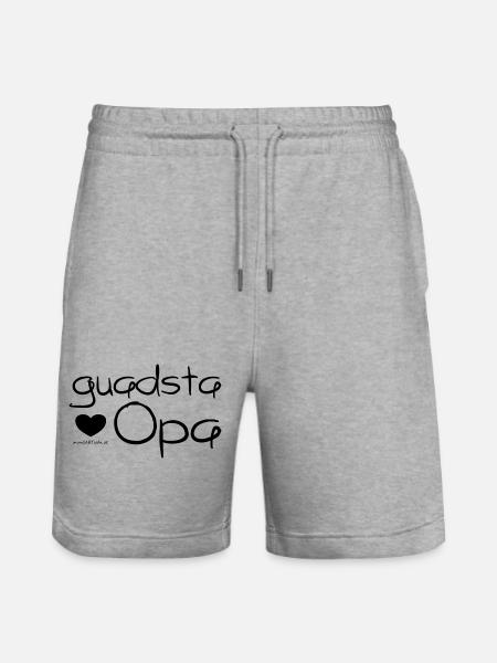guadsta Opa - bester Opa, super Geschenkidee, - Stanley/Stella Unisex Bio Joggingshorts Trainer - Grau meliert